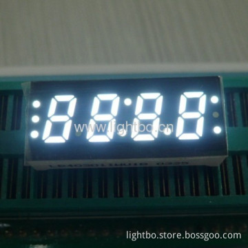 Ultra Bright White Four Digit 0.3" (7.6mm) Common Anode 7-segment Led Display 